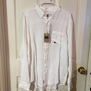 NWT Abercrombie & Fitch Men's Linen White Button-Up Shirt